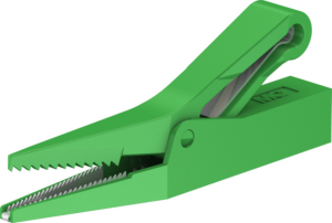 Alligator clip, green, max. 9.5 mm, L 62 mm, socket 4 mm, 64.9209-25