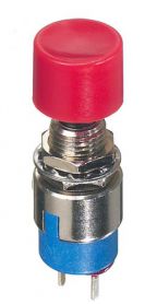 Push button, 1 pole, black, unlit , 1 A/30 V, mounting Ø 6.5 mm, 9633NAB