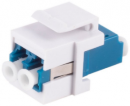 Fiber optic connector, LC duplex socket to LC duplex socket, OS1/OS2, singlemode, ceramic, blue, BS08-10200