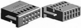 Socket, unequipped, 12 pole, straight, 2 rows, black, 284442-1