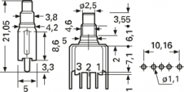 Pushbutton, 1 pole, black, unlit , 0.4 VA/20 V, TP33Y008000