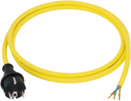 Device connection line, Europe, CEE 7/17, straight on open end, yellow, 3.5 m