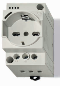 Control cabinet outlet, gray, 16 A/230 V, Germany, IP20, 7U.00.8.230.0010