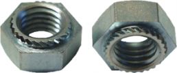 Set nut, M4, W 7 mm, H 3.2 mm, outer Ø 5.7 mm, steel, galvanized, SETZMUTTER M4