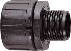 Straight hose fitting, M12, 13 mm, polyamide, IP66, black, (L) 35 mm