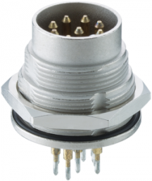 Panel plug, 8 pole, pin connection, screw locking, straight, 031799-2 08-1