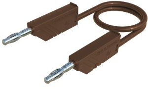 Measuring lead with (4 mm plug, spring-loaded, straight) to (4 mm plug, spring-loaded, straight), 1 m, brown, PVC, 2.5 mm², CAT O