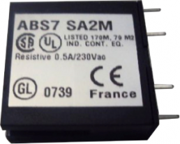 Solid state relay, 24 VDC, 24-240 VAC, 0.5 A, PCB mounting, ABS7SA2M
