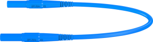 Measuring lead with (4 mm plug, spring-loaded, straight) to (4 mm plug, spring-loaded, straight), 1 m, blue, silicone, 2.5 mm², CAT IV