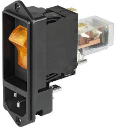 Combination element C14, screw mounting, plug-in connection, black, 3-101-546