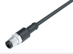 Sensor actuator cable, M12-cable plug, straight to open end, 3 pole, 5 m, PUR, black, 4 A, 79 3429 35 04