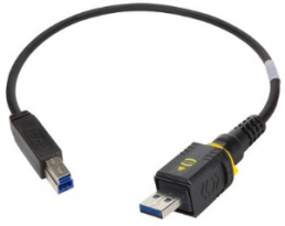 USB 3.0 connecting cable, PushPull (V4) type A to USB plug type B, 0.5 m, black