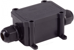 ABS enclosure with cable gland, (L x W x H) 122 x 70 x 40.5 mm, black, IP68, BS08-01050