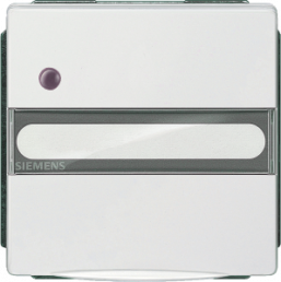 German schuko-style socket outlet with hinged cover/ label field, white, 16 A/250 V, Germany, IP20, 5UB1847