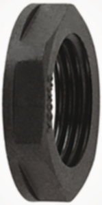 Counter nut, PG7, W 19 mm, H 5 mm, outer Ø 21 mm, polyamide, 166-50141