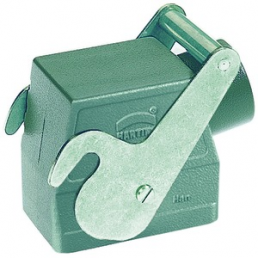 Grommet housing, size 32A, die-cast aluminum, PG29, angled, central locking, IP65, 09200320581