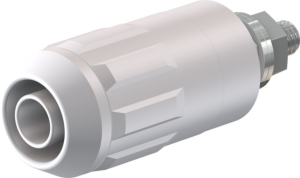 4 mm socket, screw connection, mounting Ø 12 mm, CAT II, white, 66.9684-29
