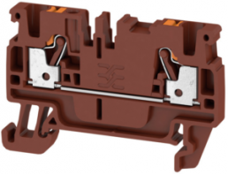 Through terminal block, push-in connection, 0.5-2.5 mm², 2 pole, 24 A, 8 kV, brown, 2508030000