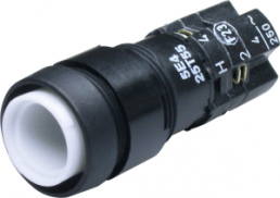 Pushbutton switch, 2 pole, black, illuminated , 4 A/230 V, mounting Ø 16.2 mm, IP40, 1.15.108.551/0000