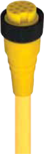Sensor actuator cable, 1-1/8"-cable socket, straight to open end, 9 pole, TPU, yellow, 7 A, 4080