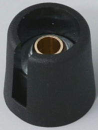 Rotary knob, 6.35 mm, plastic, black, Ø 16 mm, H 16 mm, A3016639