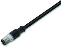 Sensor actuator cable, M12-cable plug, straight to open end, 3 pole, 10 m, PUR, black, 4 A, 756-5311/030-100