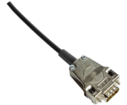 D-Sub connector housing, size: 1 (DE), angled 45°, cable Ø 3 to 9.5 mm, metal, silver, 09670090320280