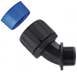 45° hose fitting, M20, 12 mm, Polyamide/TPE, IP66/IP67/IP68/IP69K, black, (L) 58 mm