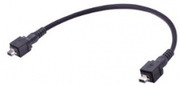 Patch cable, MPP ix industrial type A plug, straight to MPP ix industrial type A plug, straight, Cat 6A, PVC, 0.2 m, black