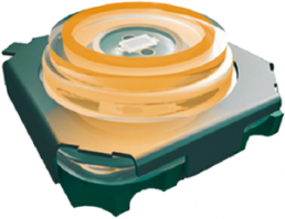 Short-stroke pushbutton, 1 Form A (N/O), 50 mA/28 V, illuminated, orange, actuator (transparent), 4 N, SMD