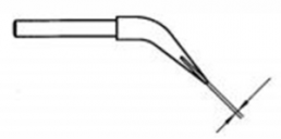 Soldering tip, Chisel shaped, (T x L x W) 0.5 x 18.5 x 1 mm, WTA 1