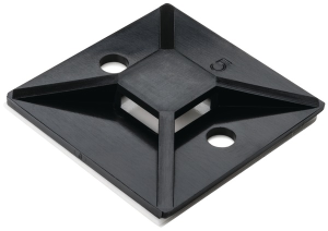 Mounting base, polyamide, black, self-adhesive, (L x W x H) 37.7 x 37.7 x 7.1 mm