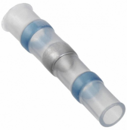 Butt connector with heat shrink insulation, transparent, 24.5 mm
