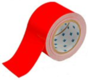 Floor marking tape, (L x W) 30 m x 101.6 mm, polyester, RED FLOOR TAPE 101,6 X 30