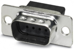 D-Sub plug, 9 pole, standard, equipped, straight, crimp connection, 1688858