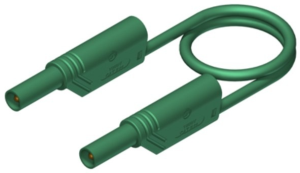 Measuring lead with (4 mm plug, spring-loaded, straight) to (4 mm plug, spring-loaded, straight), 1 m, green, PVC, 2.5 mm², CAT II