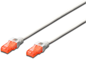 Patch cable, RJ45 plug, straight to RJ45 plug, straight, Cat 6, U/UTP, LSZH, 5 m, white