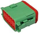 Connector, 12 pole, straight, 2 rows, green, DT06-12SC-P012