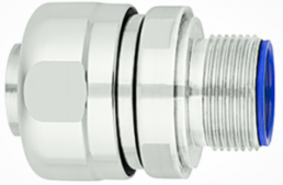 Straight hose fitting, M16, 16 mm, stainless steel, IP68, silver, (L) 46 mm