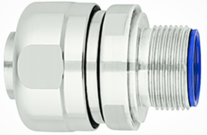 Straight hose fitting, M20, 20 mm, stainless steel, IP68, silver, (L) 49.3 mm