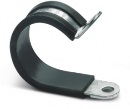 Cable clamp, steel, galvanized, black/silver