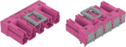 Plug, 5 pole, spring-clamp connection, pink, 770-895/011-000/080-000