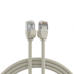 Patch cable highly flexible, RJ45 plug, straight to RJ45 plug, straight, Cat 6A, U/FTP, TPE/LSZH, 0.25 m, gray
