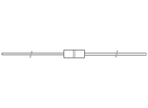 Carbon film resistor, 0 Ω (R00), axial, 6.4 mm
