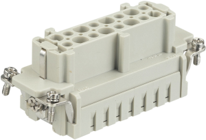 Socket contact insert, 16B, 16 pole, unequipped, crimp connection, with PE contact, 09330162702