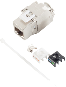 RJ45 Keystone, Cat 6A, socket to cable, straight, BS08-10030