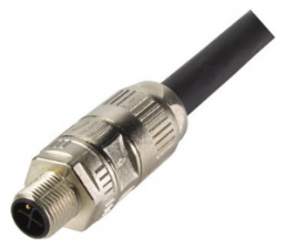 Plug, M12, 4 pole, crimp connection, screw locking, straight, 21038961415