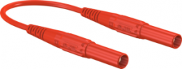Measuring lead with (4 mm plug, spring-loaded, straight) to (4 mm plug, spring-loaded, straight), 1.5 m, red, PVC, 1.0 mm², CAT III