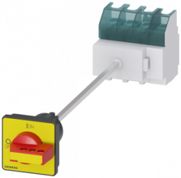 Emergency stop load-break switch, Rotary actuator, 4 pole, 63 A, 690 V, (W x H x D) 84 x 91 x 395 mm, front installation/DIN rail, 3LD2517-1TL13