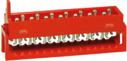 Pin header, 18 pole, pitch 1.27 mm, straight, red, 1-215083-8